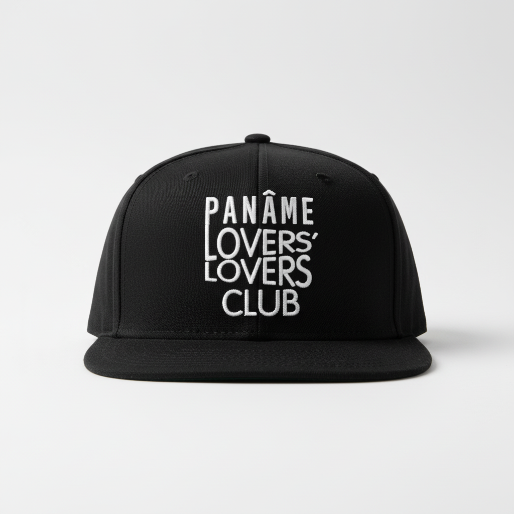 Cappellino Panâme Lovers' Lovers Club nero con visiera piatta
