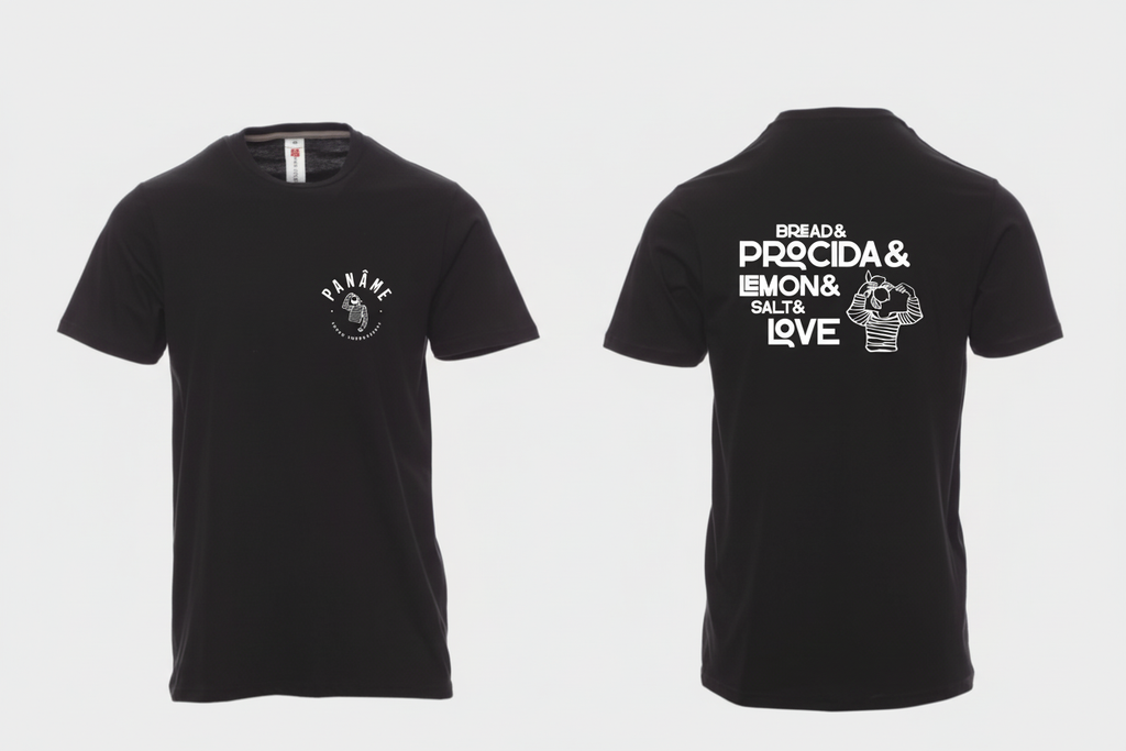 T-shirt Panâme Bread Procida Lemon Salt Love fronte e retro
